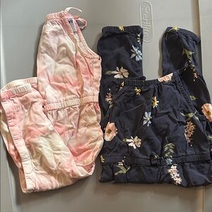 Old Navy Pink and Floral Kids Jumpsuits